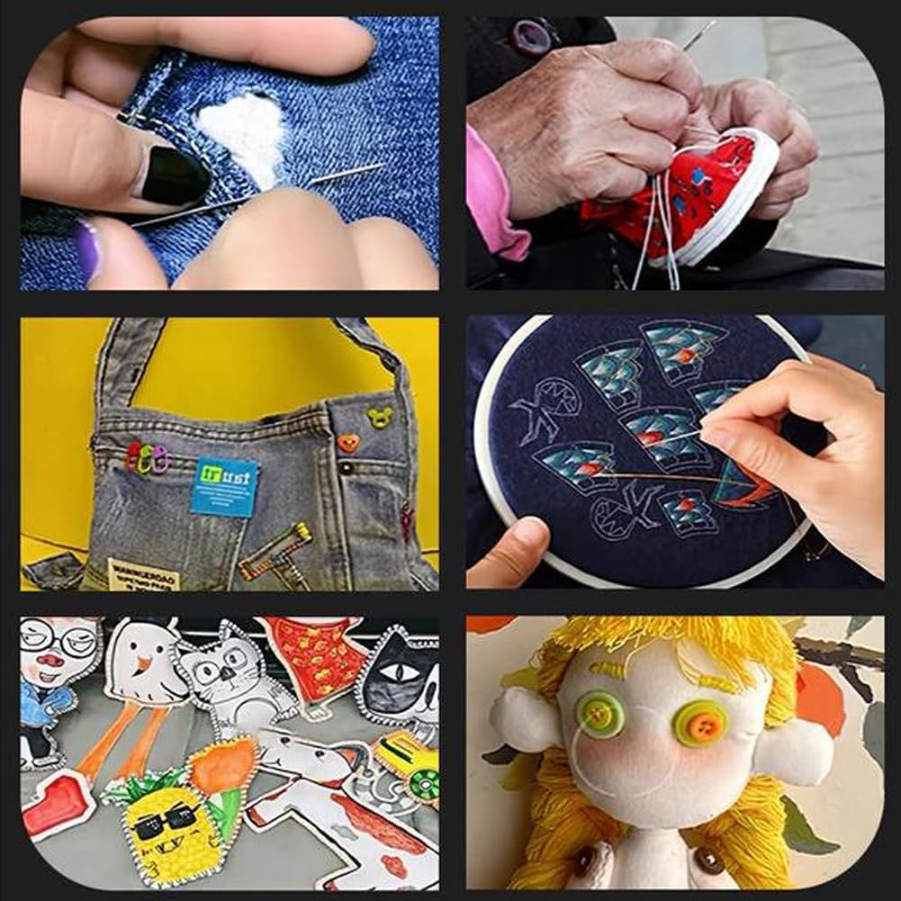 Set di 37 attrezzi da cucito, ago e filo, strumenti di riparazione a mano, ultra leggero per una facile maneggevolezza e portabilità, kit da cucito per principianti