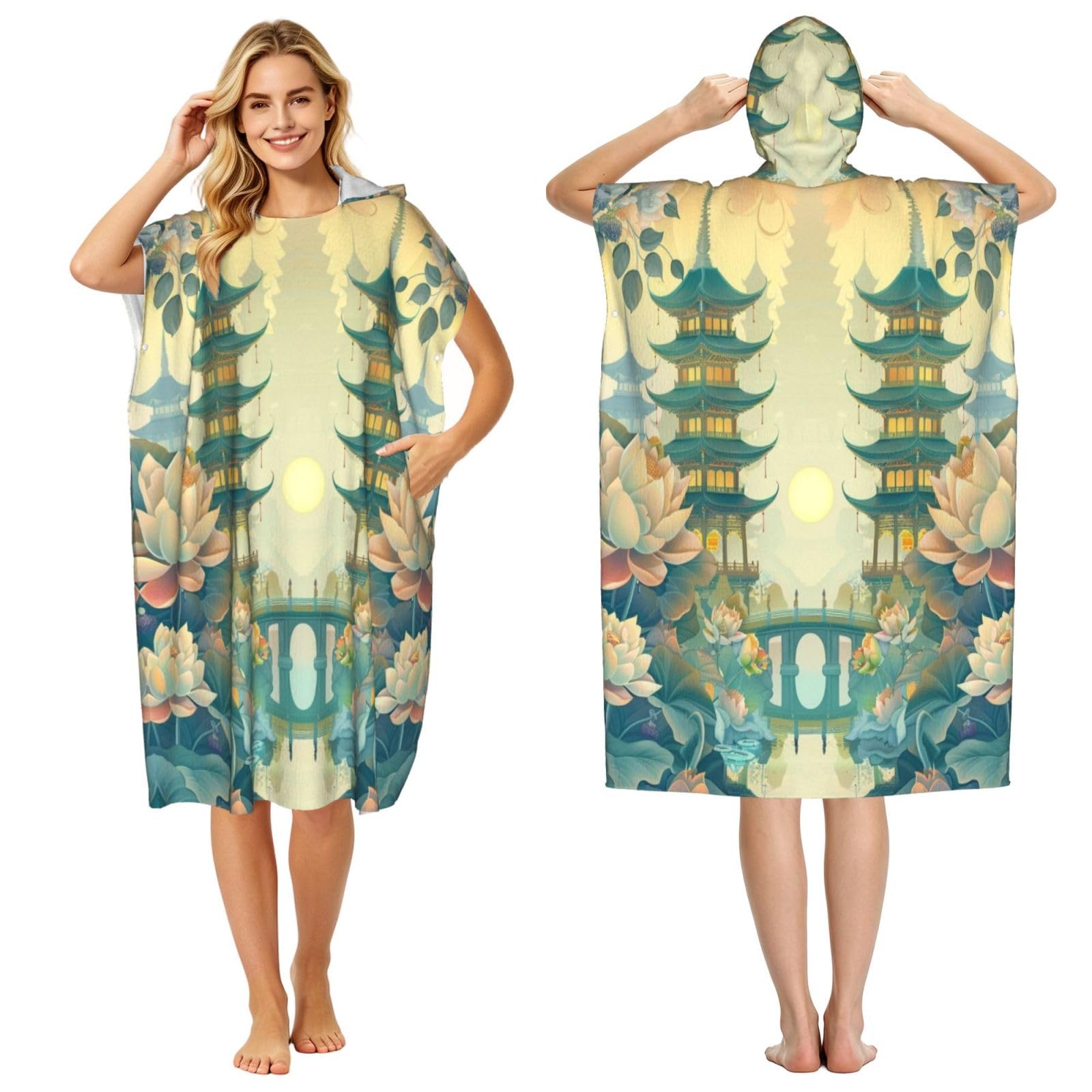 DTHKJNLSF Wessex Festival Adult Hooded Beach Poncho Towel