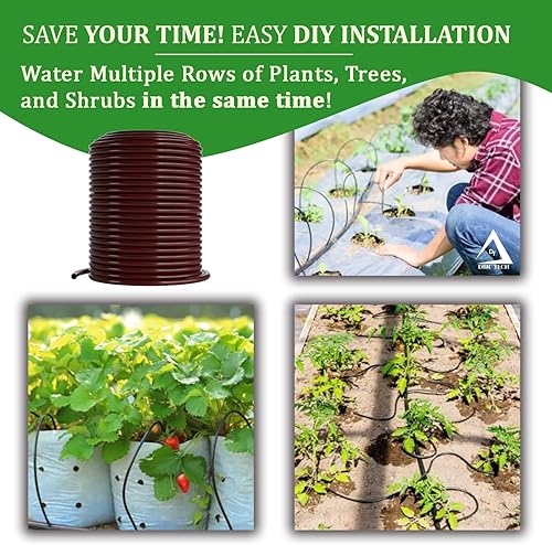 Miniatura 11 de 1/4 Drip Irrigation Tubing, 100 Feet, Flexible PVC Plastic Drip Irrigation Hose for Gardening, Misting, Hydroponics and DIY Landscape Garden Black