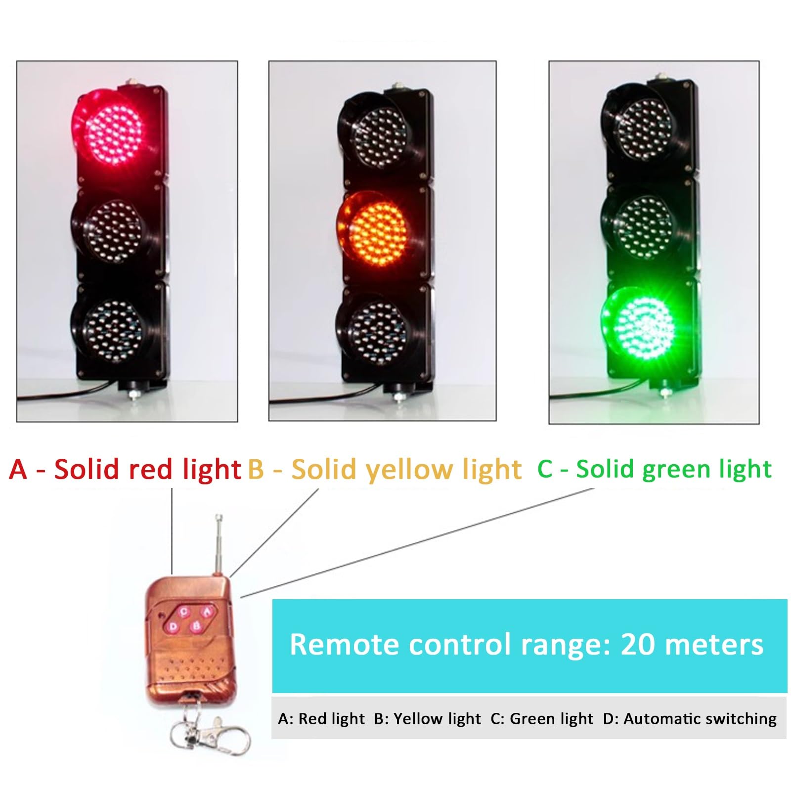 Światło drogowe LED z pilotem zdalnego sterowania, 12 V, 24 V, 220 V, zewnętrzne światło do jazdy, placów zabaw i sal lekcyjnych, trwały materiał PC, instalacja