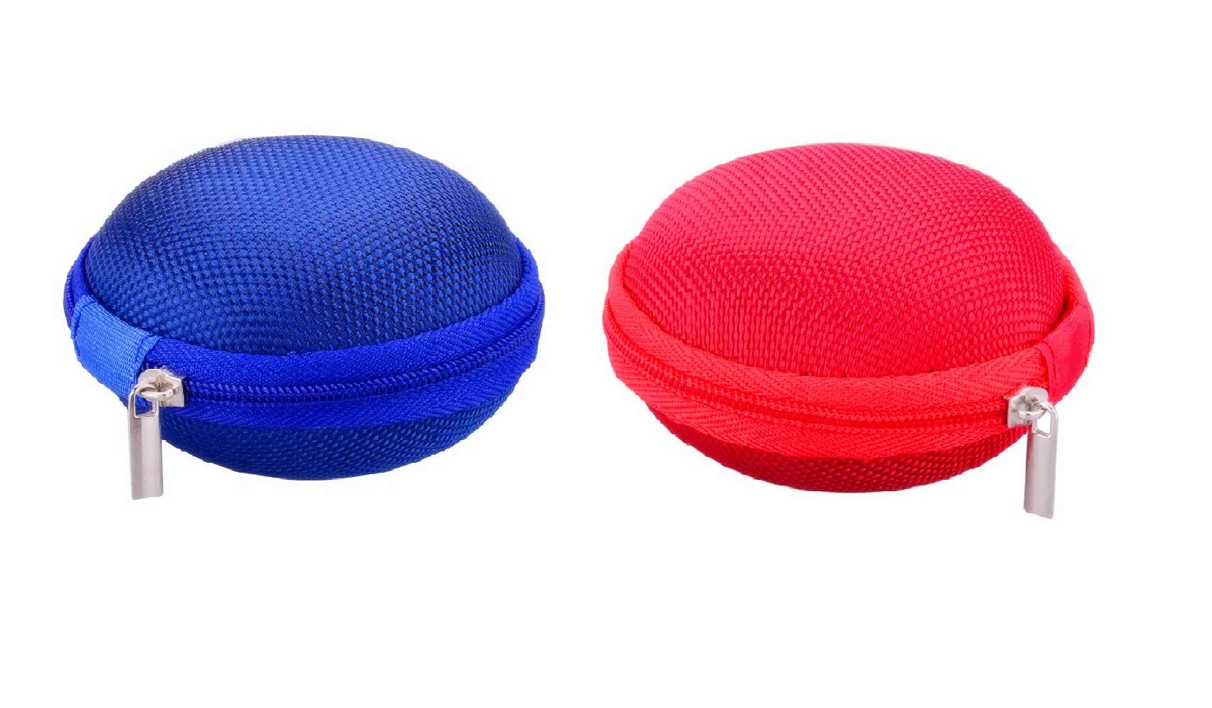 2Pack Round Earphone Storage Box-Data Cable Storage Box-Coin Earphone Cable Protection Container (Random Color)