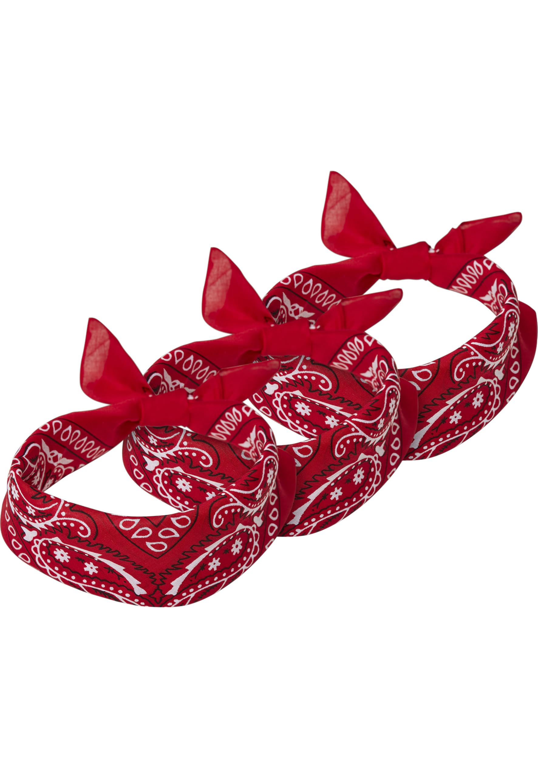 Urban Classics Bandana 3-Pack Fascinator, red, One Size