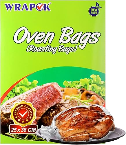 Miniatura 9 de WRAPOK Bolsas de cocina para horno, bolsa de horno de gran tamaño para carnes, costillas de jamón, aves de corral, mariscos, 17 x 21.5 pulgadas, 12