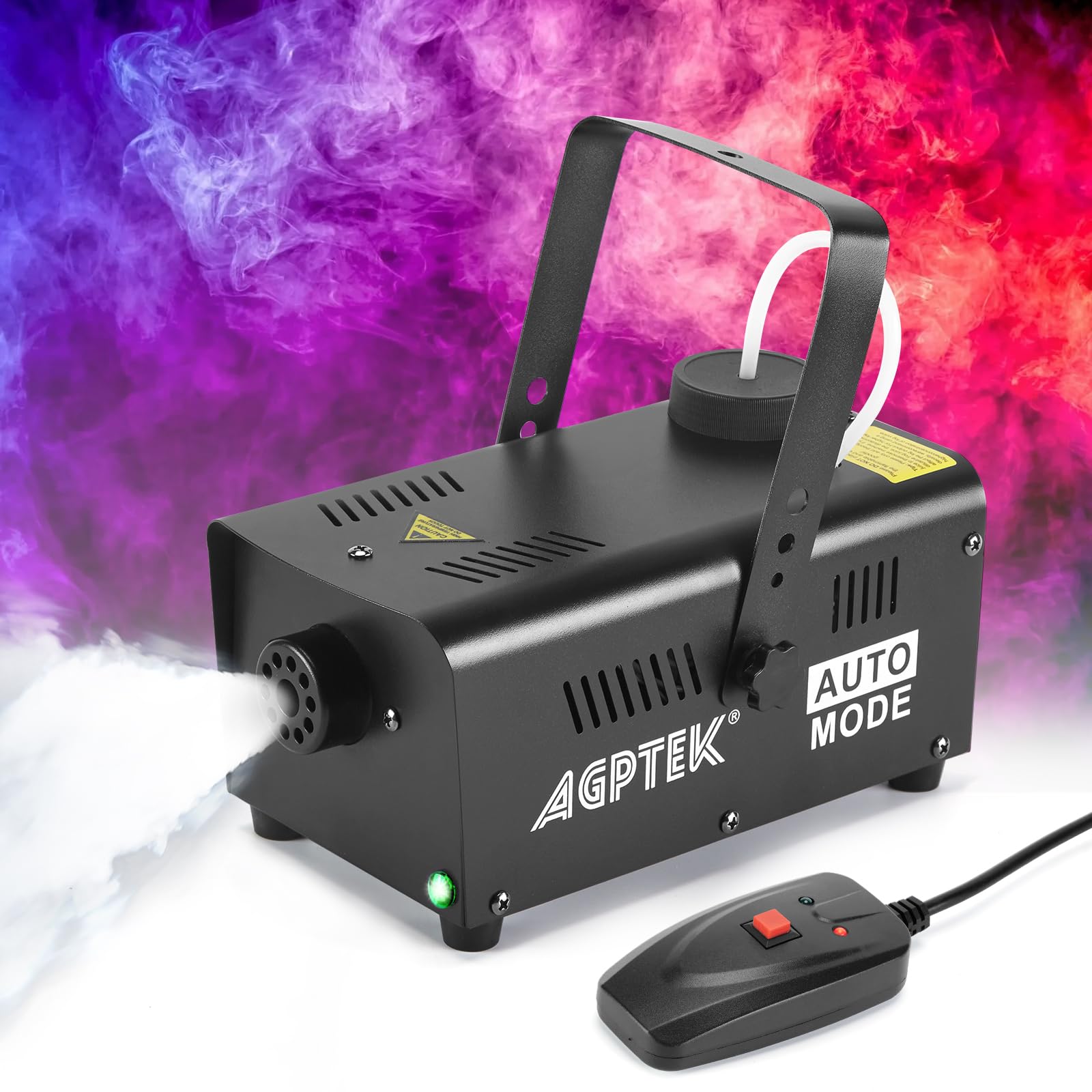 AGPTEK 500W Nebelmaschine, Nebelmaschine mit kabelgebundener Steuerung & automatischer Sprühfunktion, ideal für Halloween, Weihnachten, Hochzeit, Partys, DJ Performance & Bühnenshow