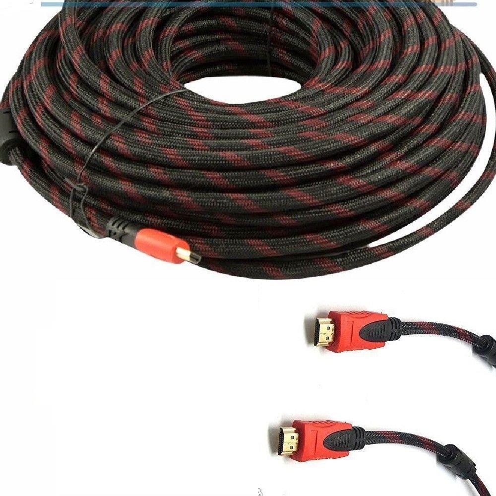 CableVantage HDMI Cable 2.0 75 FEET, Ultra-High Speed Supports Ethernet Audio Return ( ARC ), Bandwidth up to 18Gbps, 3D HD 1080p Ready, 75ft Braided Nylon Cable Cord Gold Plated Red