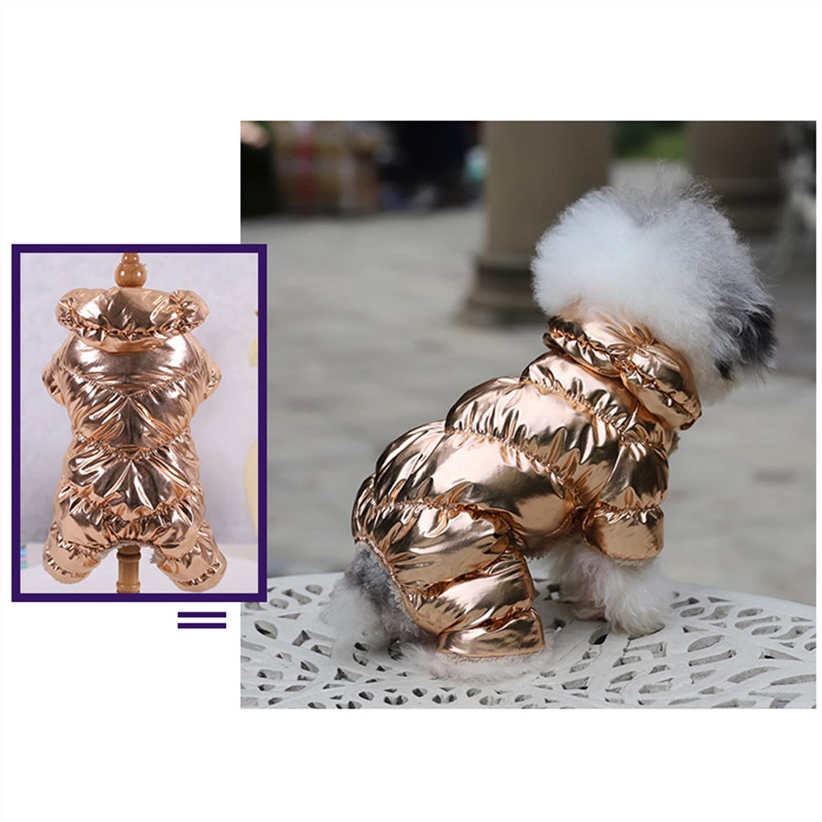 Petits Grands Chiens Petits vêtements de Chien épais Peluche Peluche Hiver Chien Chien Chien York Chihuahua Pug Taureau Soft (Color : Sleeveless Silver, Size : 2XL.)