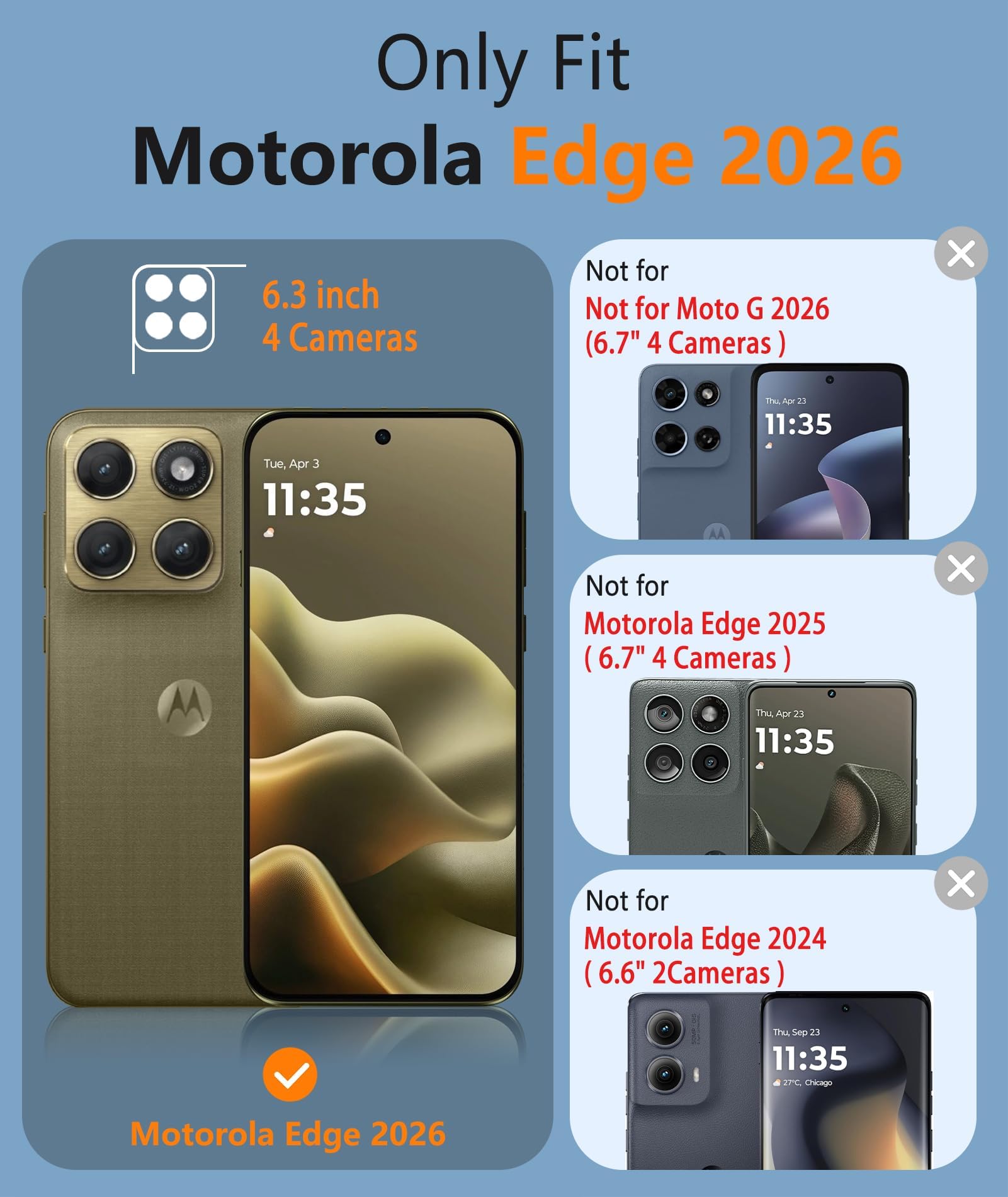 FNTCASE Funda para Motorola Edge 2026: funda para Moto Edge 2026 con protector de pantalla antideslizante de 14 pies, protección contra caídas de grado militar, a prueba de golpes, ajuste delgado