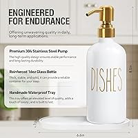 Vista 2 de MOMEEMO Kitchen Soap Dispenser Set, Contains Dish and Hand Soap Dispenser, Suitable for Kitchen Counter Decor. (White)