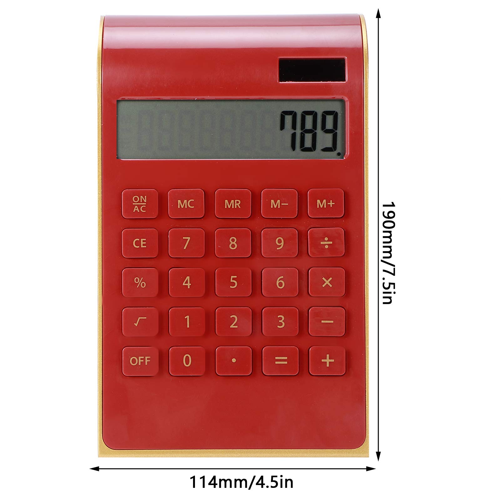 Calcolatrice Da Tavolo Con Display LCD - 10 Cifre, Alimentazione Solare E A Batteria, Tasti Grandi, Nero
