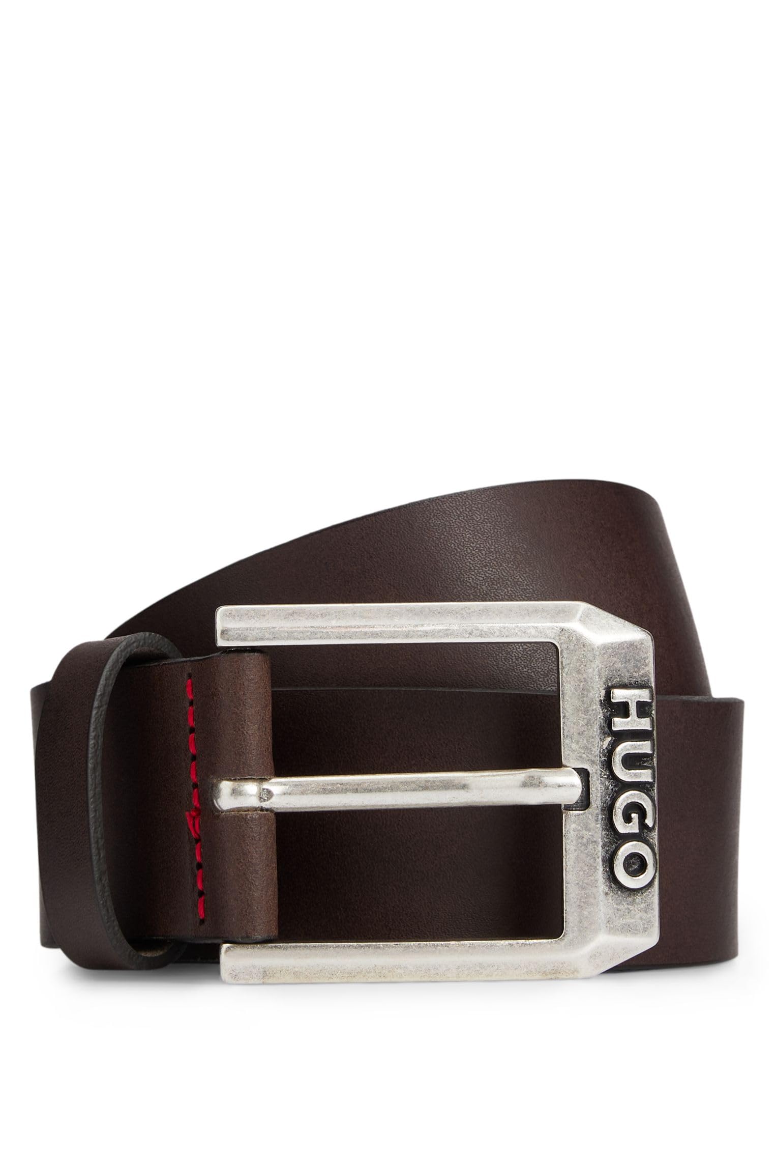 HUGO Herren Gelio-C Sz40 Ledergürtel mit Logo-Schließe