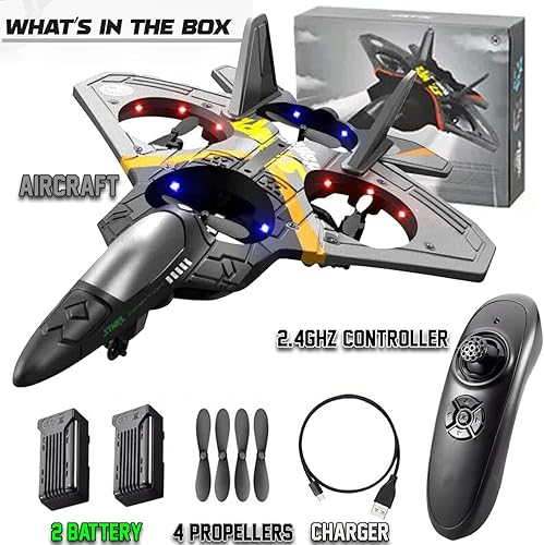 Miniatura 5 de Akargol Avión RC de espuma v17 de 24 GHz con control remoto helicóptero cuadricóptero para adultos y niños dron giratorio detección de gravedad