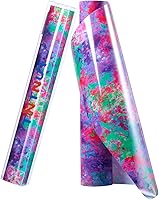 Vista 9 de Tintnut Splash Rollo de vinilo de transferencia de calor, 12 pulgadas x 5 pies, tinta de acuarela multicolor con estampado de tinta HTV