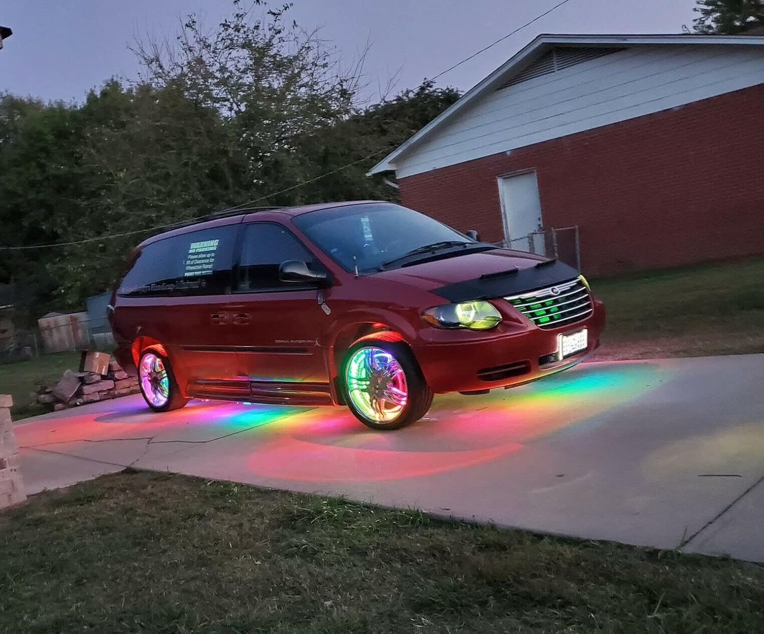 8Rolls 17.5" Double Sided Quad Row Wheel Lights - Brightest RGB Multi-Color Addressable LEDs, Dynamic Lighted Up Wheel Rim Tire Rings, Bluetooth Remote, Wheel Lights for Truck & Car