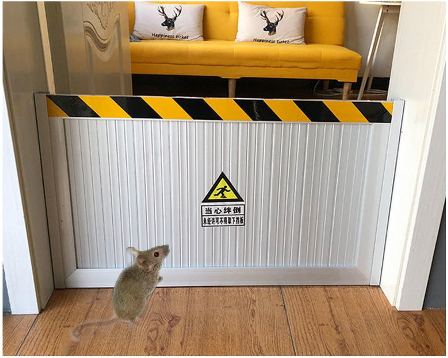 Rat Door Blocker,Door Seal Mouse Stopper,Aluminum Rat Protection Barrier for Home Front Door Basement,Rodent Prevention Control Baffle Anti Mice Repellent Plate,Garage Guard L 3.5ft/107cm,H40cm