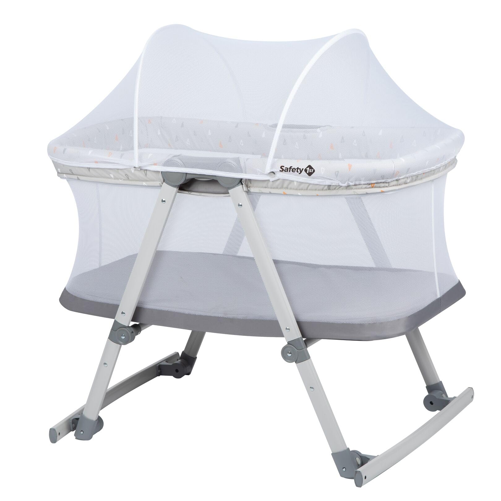 Safety 1st Morning Star Culla Neonato Portatile 2 in 1, Culla da Viaggio, Funzione Dondolo, Pieghevole, con Materassino, Zanzariera e Borsa da Viaggio Inclusa, per Bambini 0-9 kg, Geometric