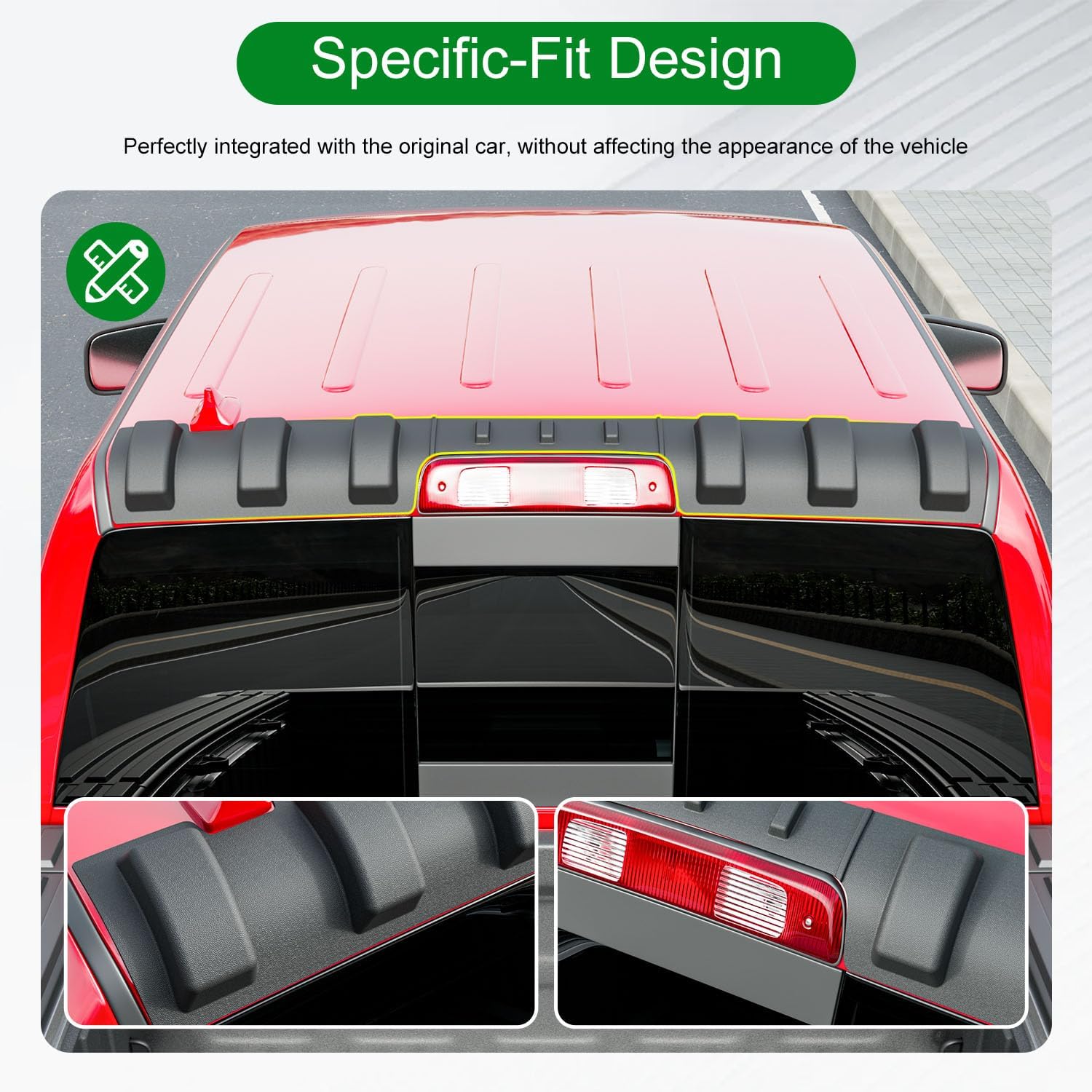 rear roof protector compatible with 2009-2018 dodge ram 1500 truck cab protector upgraded tpe rear roof cover replacement for 2009-2018 dodge ram 1500 accessories