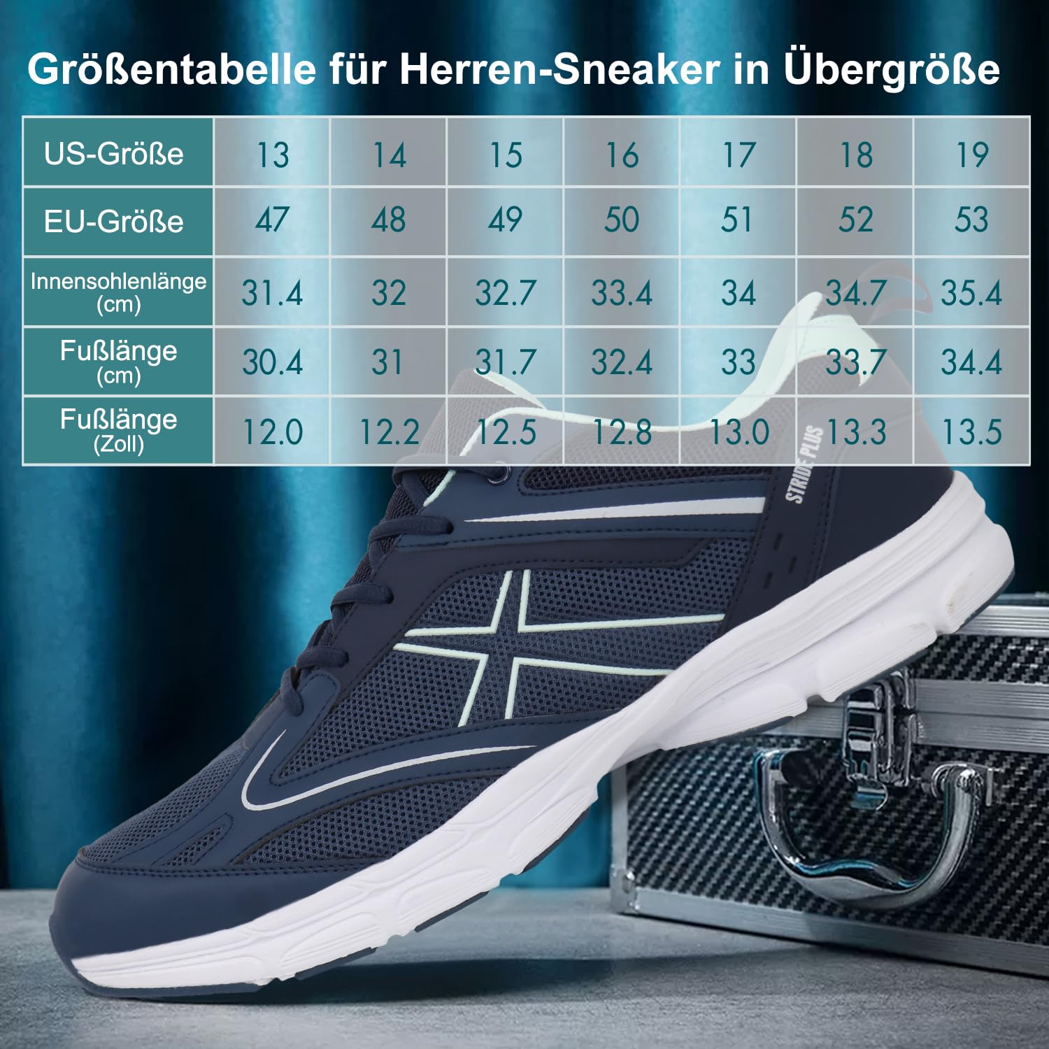 Hawkwell sneakers uomo taglie forti casual leggere da passeggio scarpe sportive EU 47 48 49 50 51 52 53