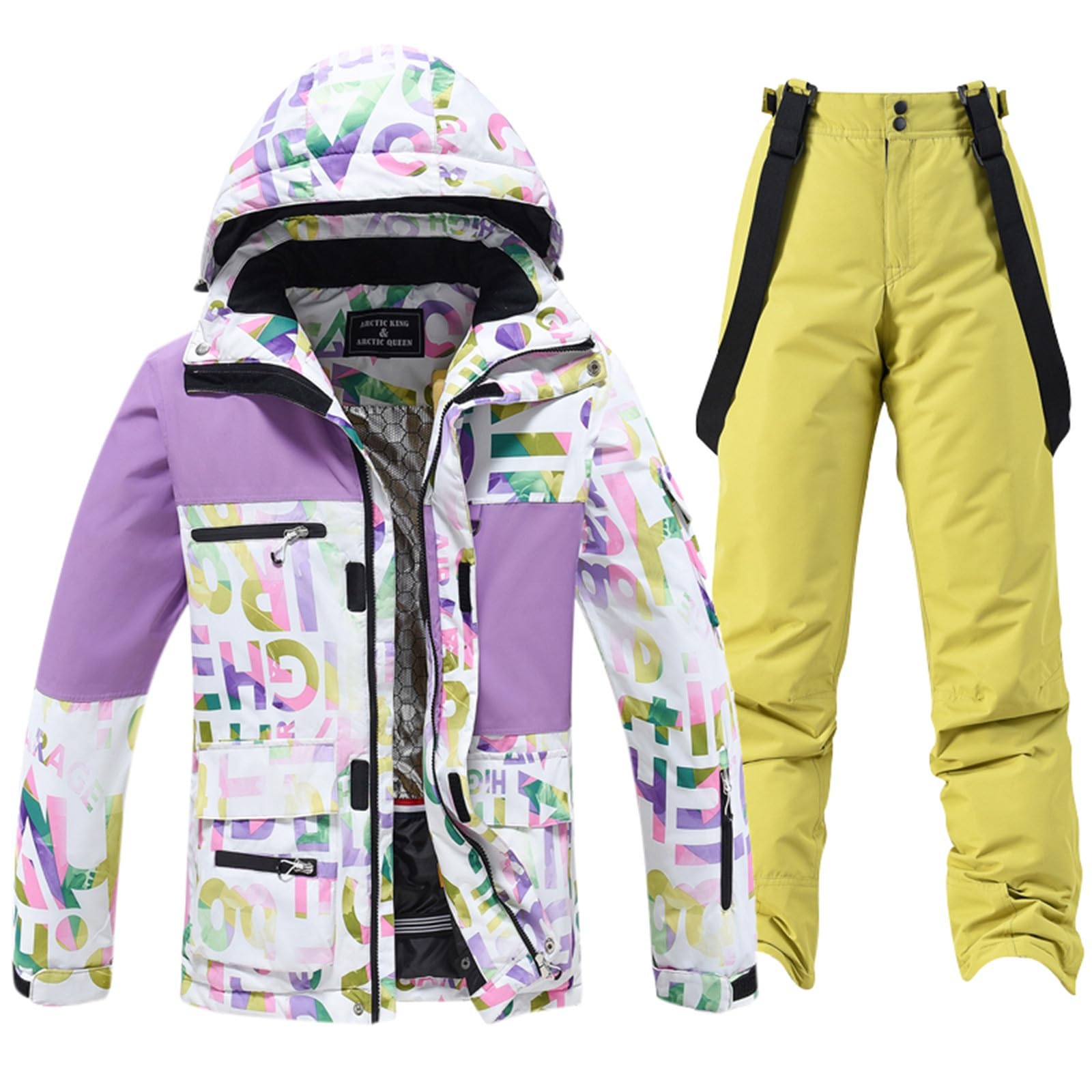 Skijacke und Hose Set Herren Damen Warm Schnee Wasserdicht Winddicht Atmungsaktiv Skianzug Für Training Gym Arbeit Herbst Winter Paar Kostüme