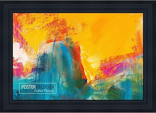 Miniatura 5 de 30x 36Contemporáneo NegroMarco para fotos de madera UV acrílico, espuma Board Respaldo, & Hanging hardware incluido.