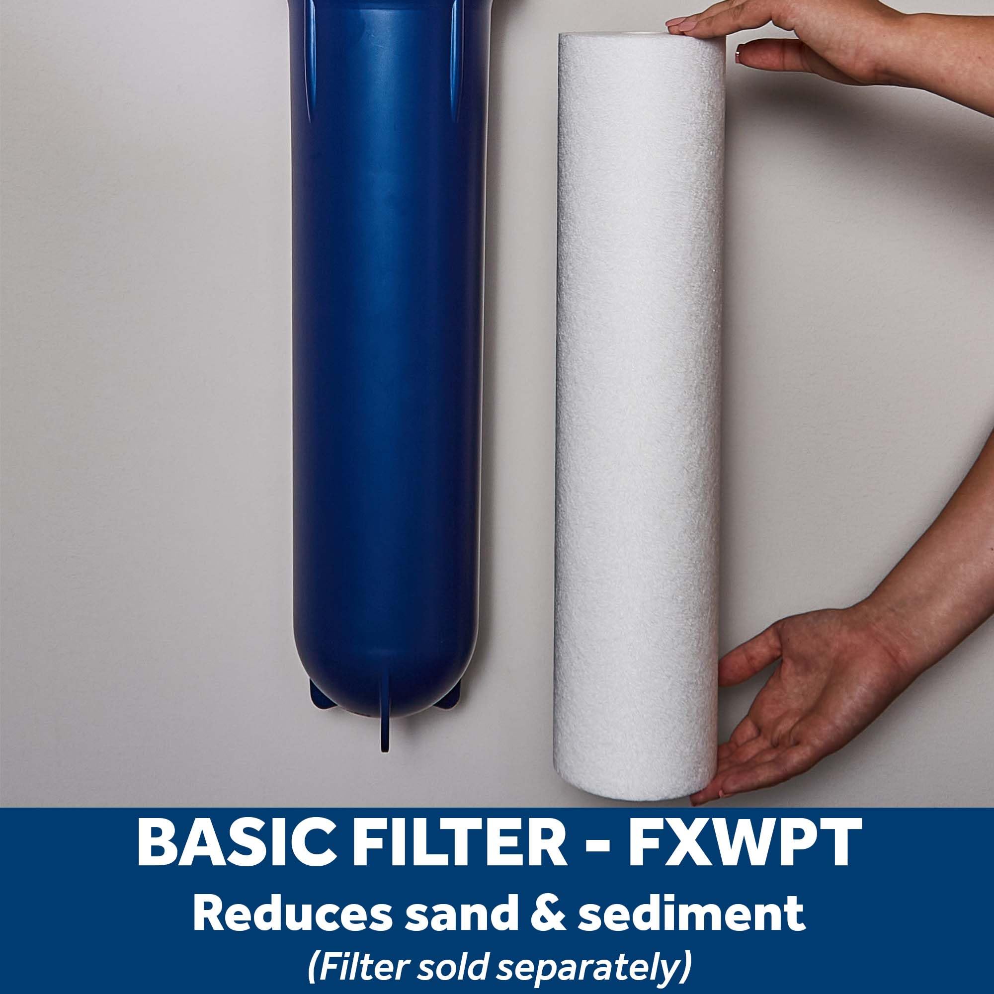 GE Système de filtration d'eau robuste pour toute la maison | Réduit les sédiments, la rouille et plus | Kit d'installation et accessoires inclus | Filtre non inclus | Remplacez le filtre (FXWPT) tous