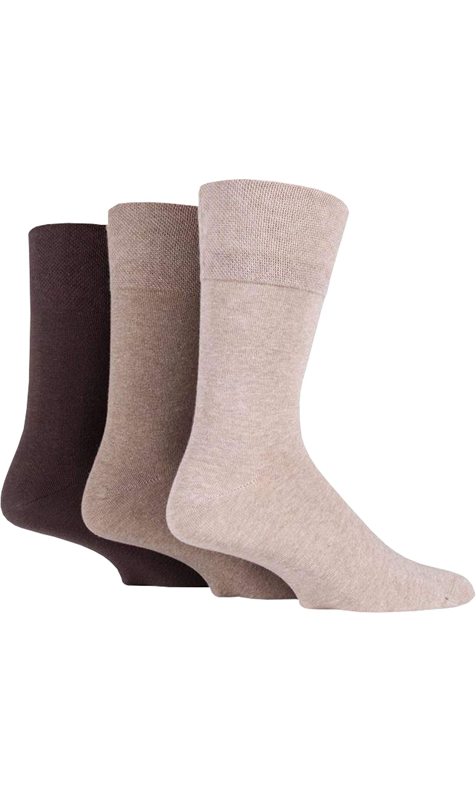 6 Pairs Mens Sockshop Diabetic Gentle Grip Socks 6-11 UK 39-45 EUR see variations ..., 6 x RG53 Brown, Shoe Size 6-11 UK 39-45 EUR
