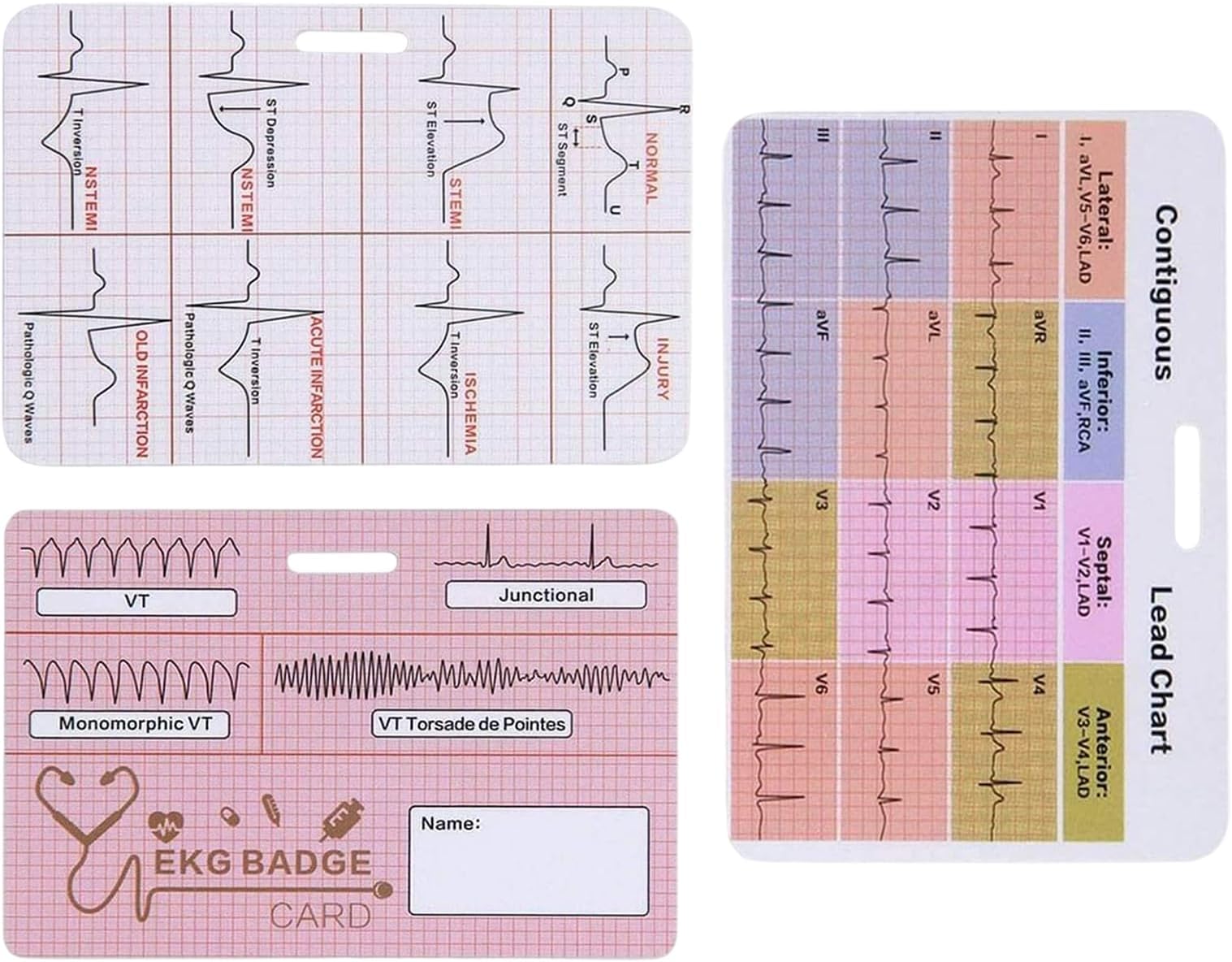 EKG Interpretation Book – Nursing Clinical Reference, Cardiac Rhythm Guide with ECG Accessories Lab Value Charts for ICU ER Students Professionals Hospital Clinicals Work Study