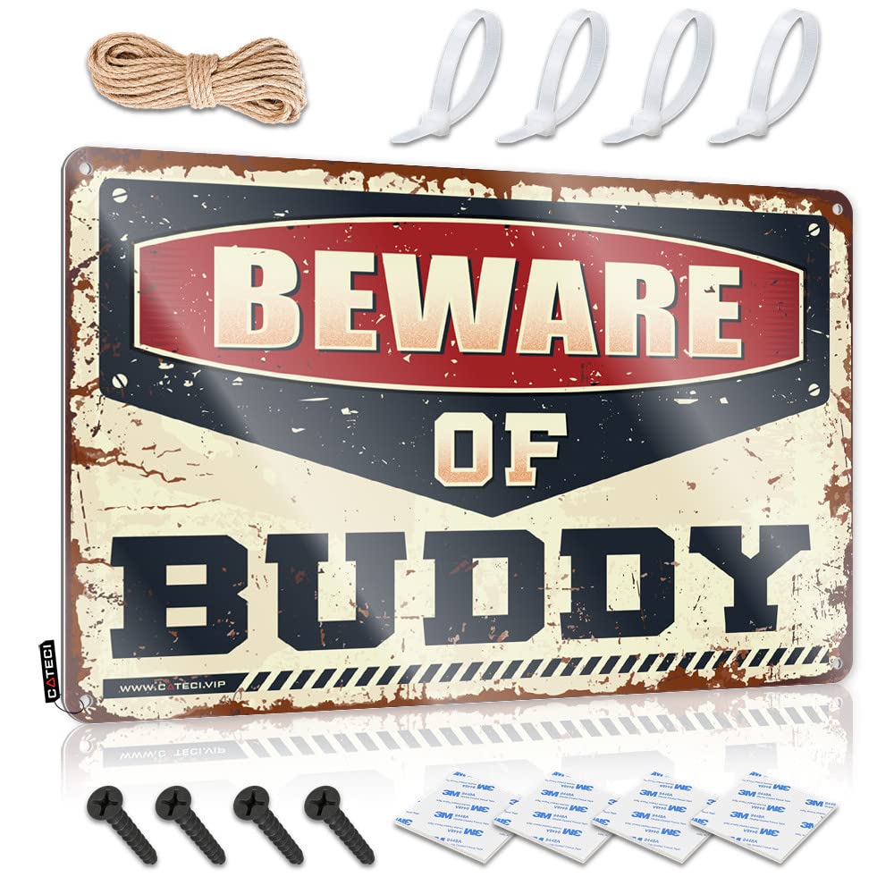 Funny Wall Art Gift For Him Autumn Beware Of Buddy For Friends - Statue Customizable(20X30CM)