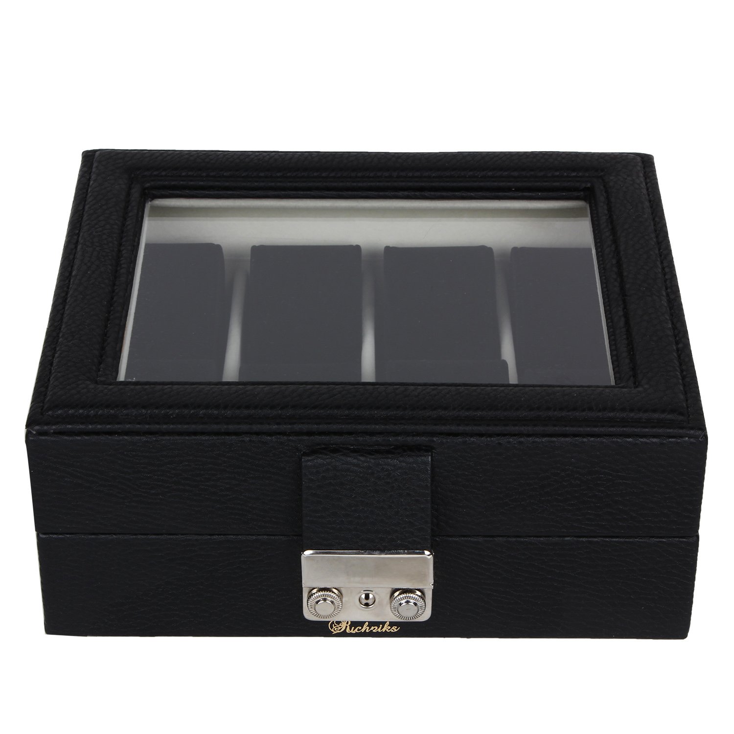 Richpiks Black & White Wooden Watch Box for 8 Watches Black cushions (PI 260) (B01N1UDSW6) Amazon Price History, Amazon Price Tracker