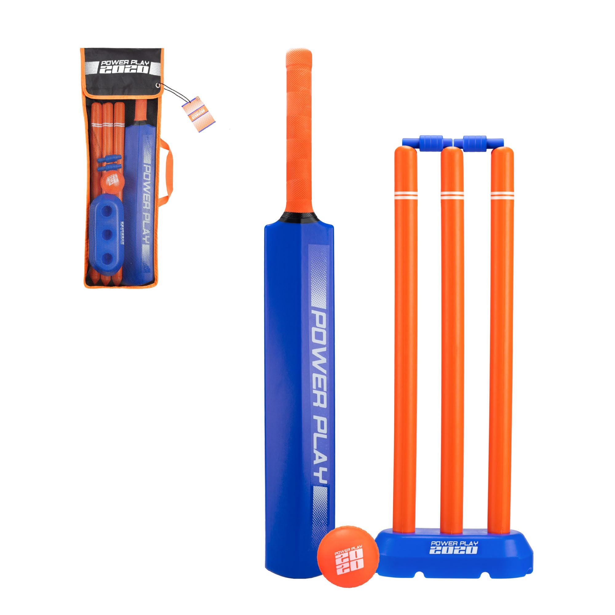 Powerplay Plastic Cricket Size 3 Set for Kids, Lightweight Ball, Stumps & Bat