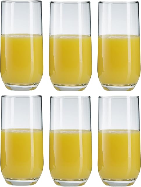 Highball Drinking Water Glasses. Water Juice Cocktail Glass.(415 ml) (Pack of 6)