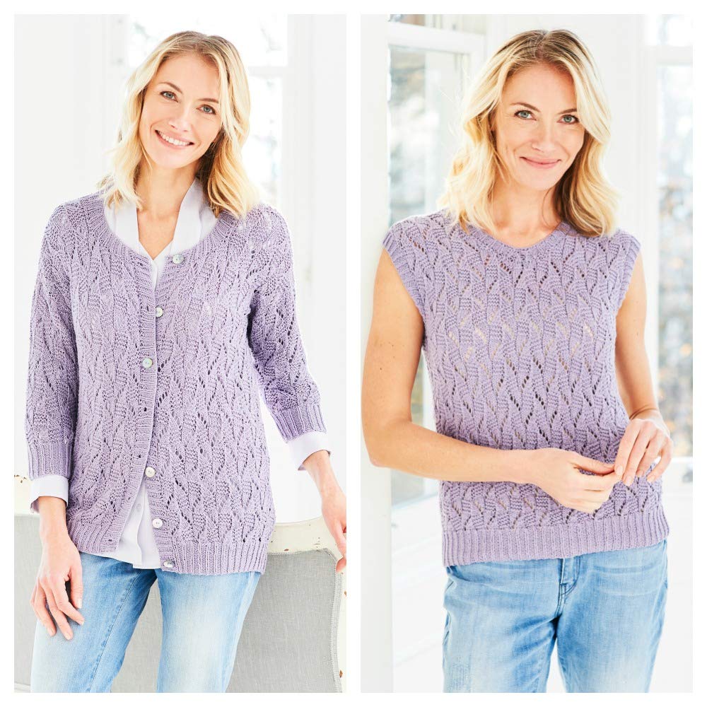 Stylecraft Naturals Bamboo and Cotton DK Knitting Pattern 9752 - Cardigan and Vest