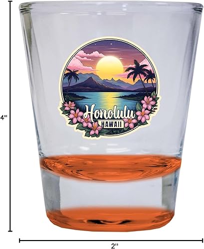 Miniatura 5 de R and R Imports Honolulu Hawaii B Souvenir - Vaso de chupito redondo transparente de 1.5 onzas