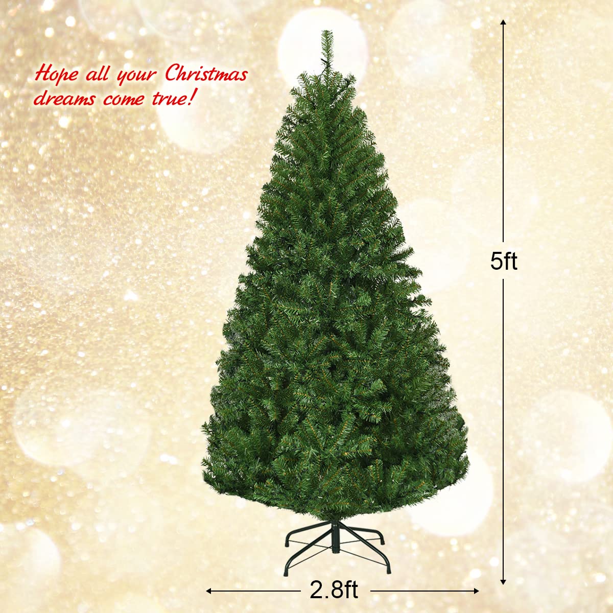 Amazon.com: COSTWAY 5 FT Pre-lit Christmas Tree, Artificial Xmas