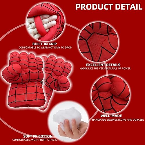 Miniatura 4 de Guantes de superhéroe para cosplay, guantes de disfraces, guantes de boxeo, juguetes de superhéroe, guantes de felpa suave, par para niños,