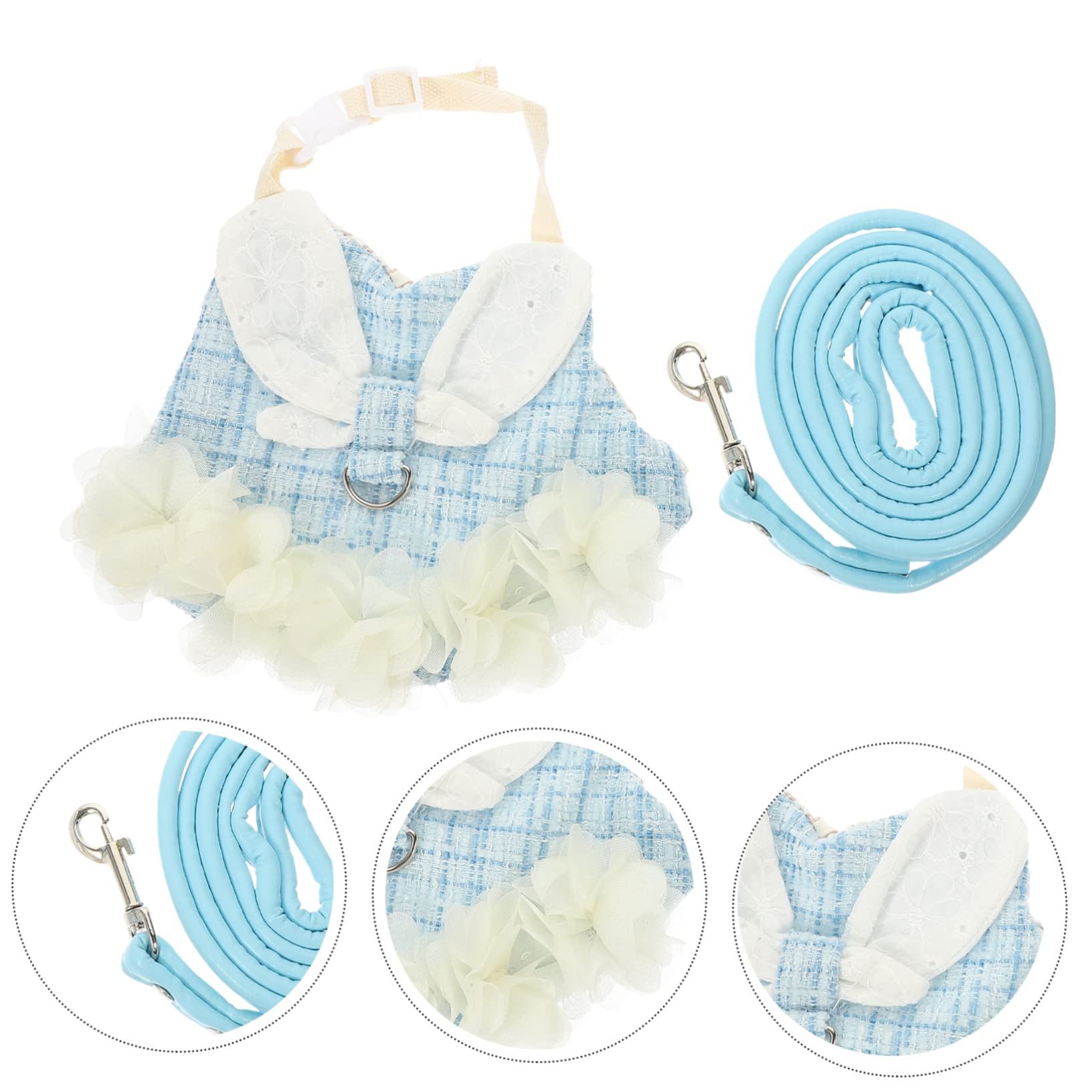 minkissy 3 Sets pet rabbit clothes bunny supplies bunny harness with leash pet rabbit costume Bunny Vest Harness guinea pig outdoor vest Bunny Decorative Dress apparel Xiaoxiangfeng cotton