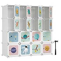 SONGMICS Armadio Modulare per Bambini, Guardaroba in Plastica