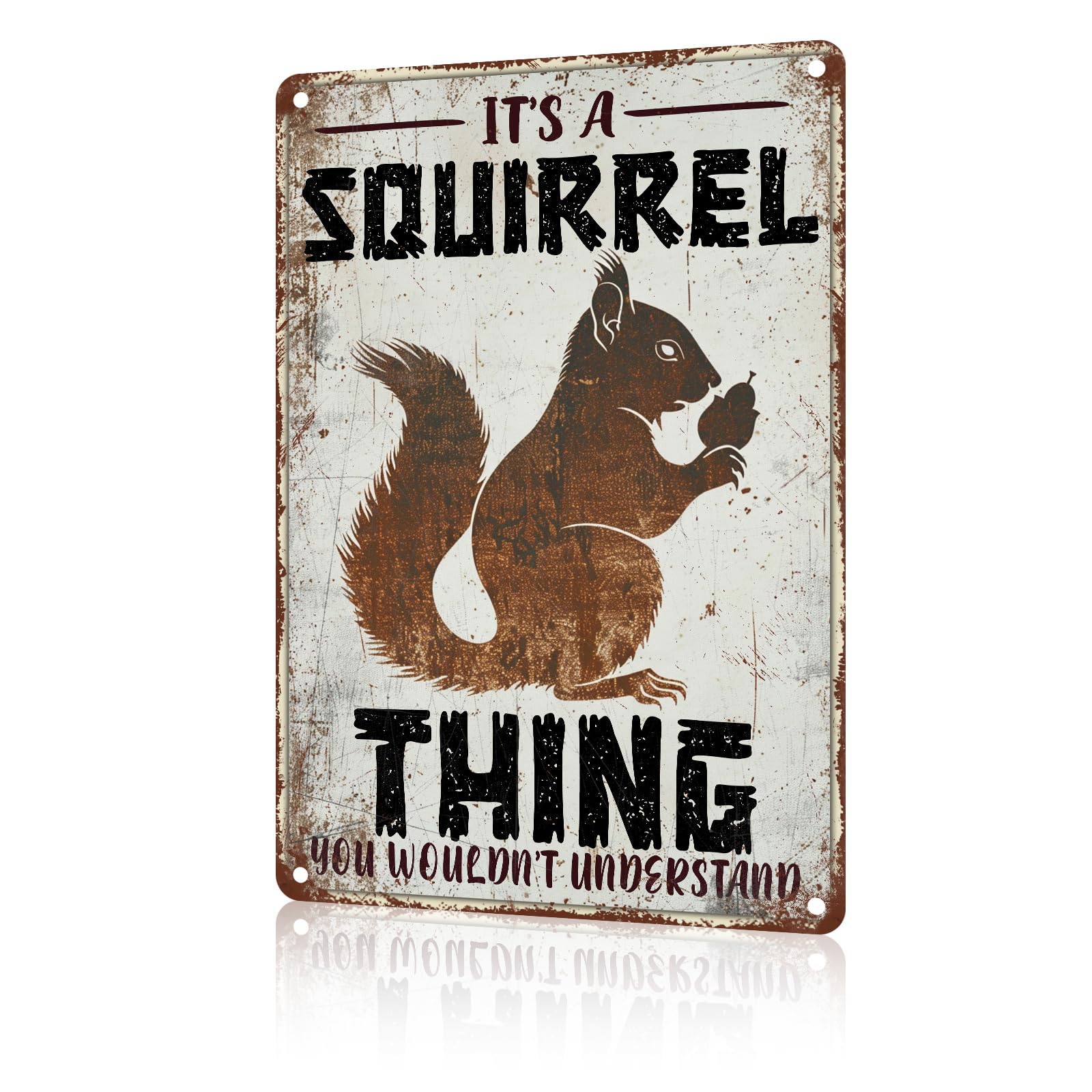 Anceky Funny Squirrel Decor It's A Squirrels Thing You Wouldn't Understand Vintage Metal Signs Animal Tin Sign for Home Outdoor Wall Decor 12×16 Inch