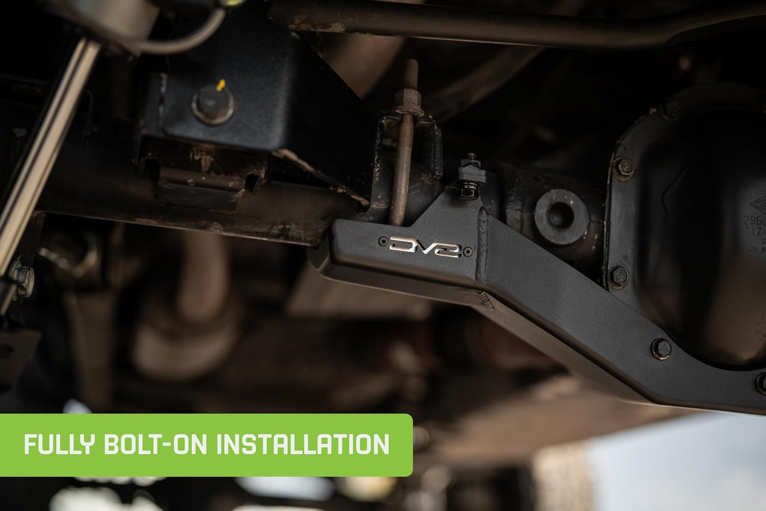 DV8 Offroad Rear Differential Skid Plate for 2007-2018 Jeep Wrangler JK w/Dana 44 Rear Axle | Pinion Skid Prevents Oil Leaks & Getting Hung Up on Rocks | Rigid Design | Steel | Powder Coated Finish