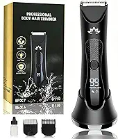 Suttik Aparador de pelos pubianos e corporais Manscape para homens, aparador de virilha e bola, kit de barbeador elétrico masculino, barbeador de bolas para barbear suave, molhado/seco, luz LED
