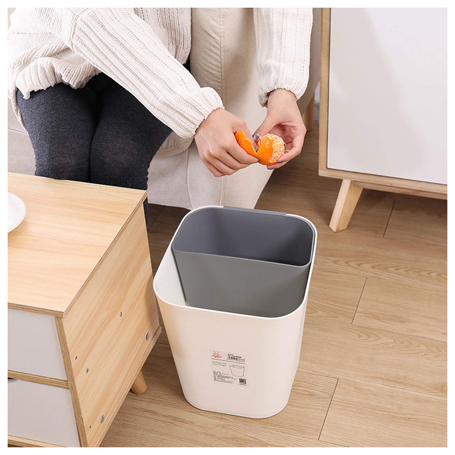 Amazon｜ふく福 プラスチック2分別ゴミ箱 分別 ダストボックス 小さい