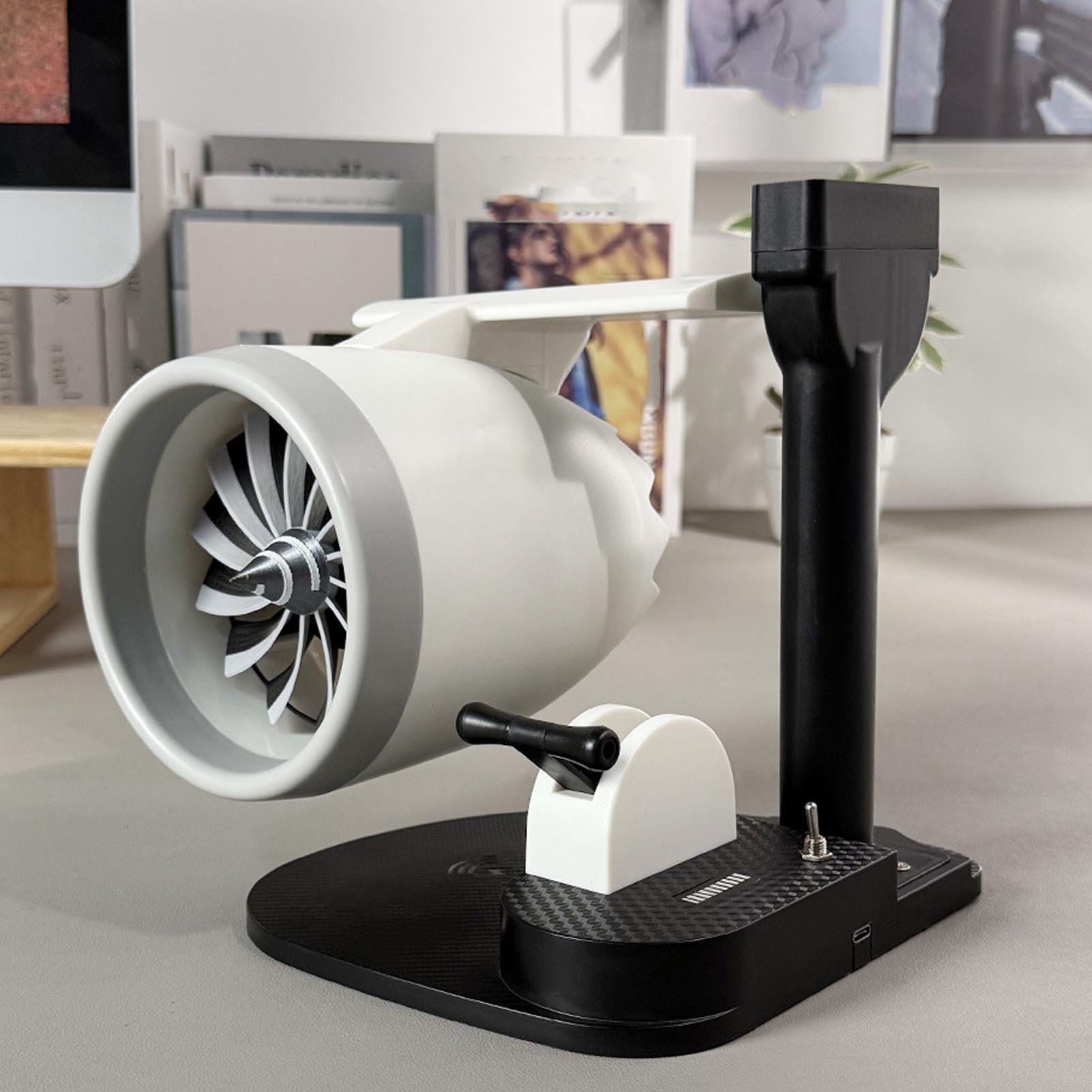 Pongnas Ventola Scrivania a Forma di Ventola per Ventole per Turbina Desktop con Umidificatore 3 in 1 velocità Regolabile 4000 Giri/Min 4000 Giri/Min. (Luce rossa)