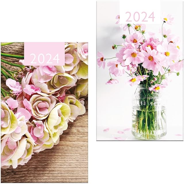 2024 Mini Diary Hardcover Pocket Size Week To View Planner Stylish Floral Designs