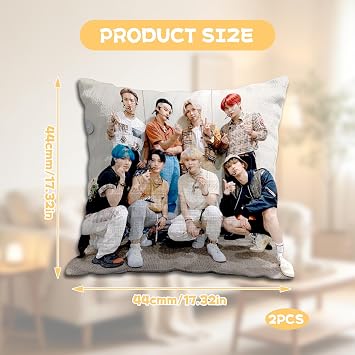 2 Pcs Ateez Pillow Case Covers, 18