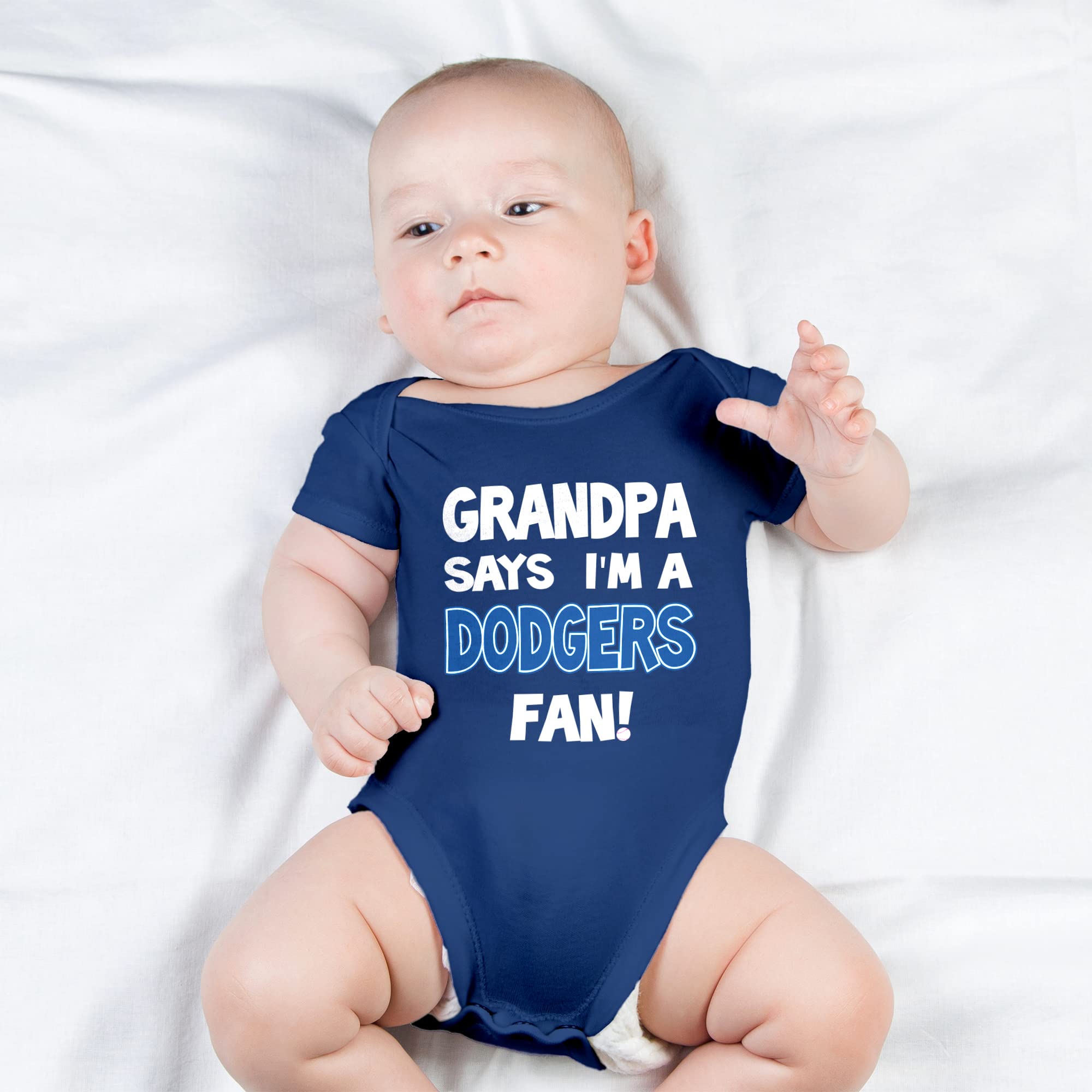NanyCrafts' Grandpa Says I'm a Dodgers Fan Baby Bodysuit 3 Months Navy