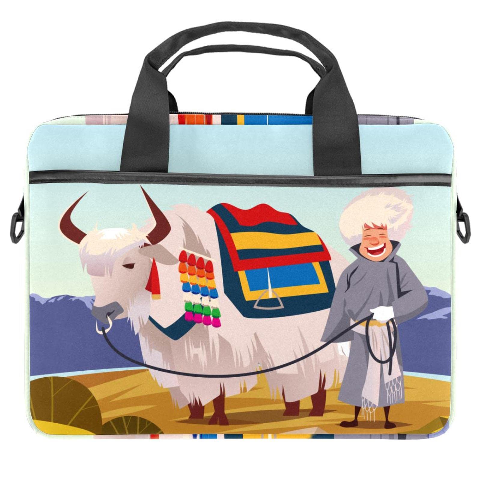 Maletín de mensajero para portátil de 14 pulgadas bolsa bandolera de hombro multicolor 7