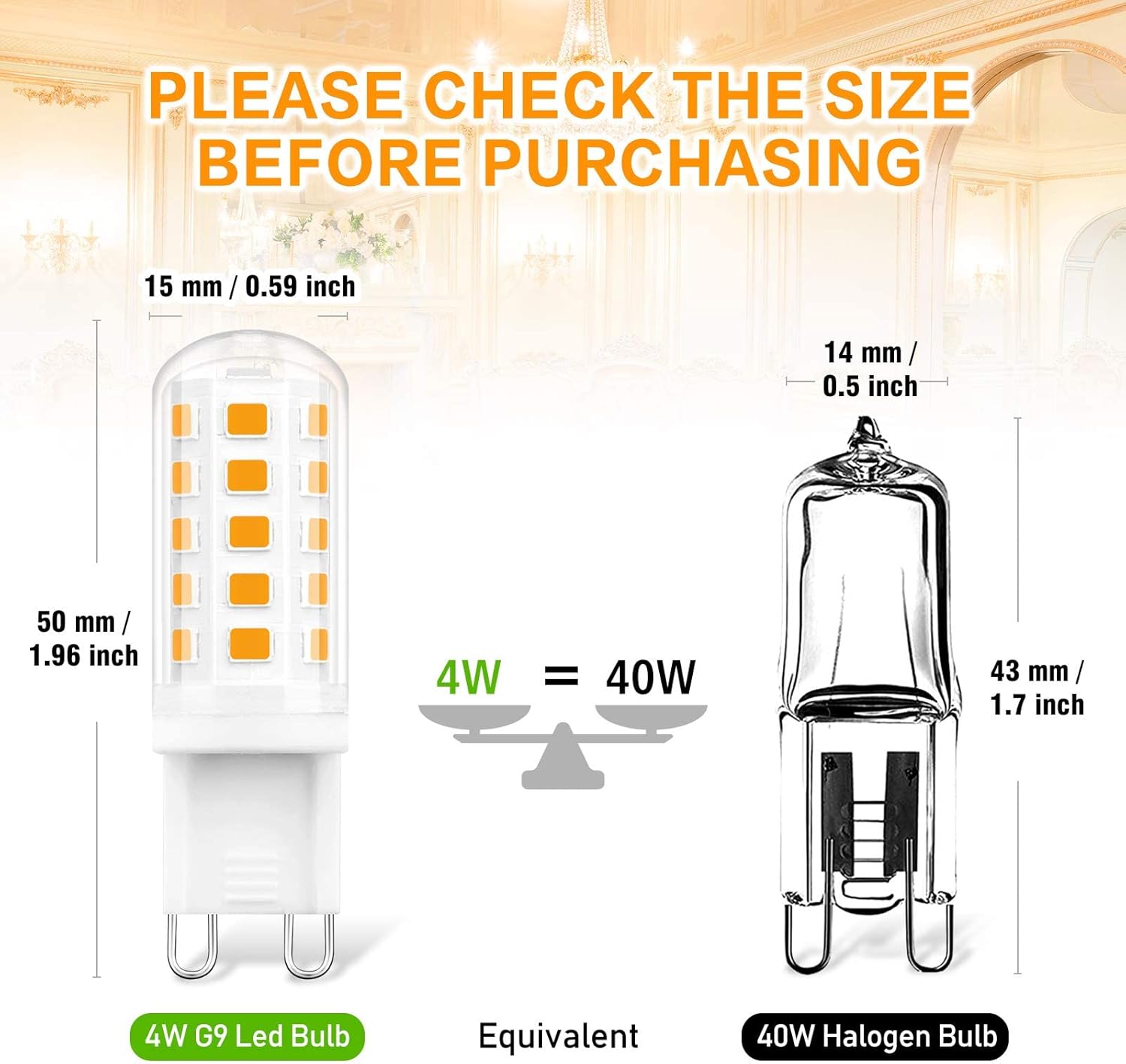 Super Cheap 🛒 G9 LED Bulbs 6 Packs, 4W 40W Halogen Equivalent, 400 Lumen Warm White 3000K Chandeliers Light Bulb No-Flicker Non-Dimmable G9 Bi Pin Base