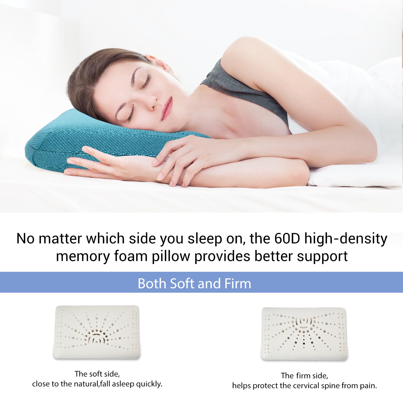 Almohada de camping para saco de dormir, almohada de espuma viscoelástica de viaje y almohada portátil con bolsa de almacenamiento de viaje
