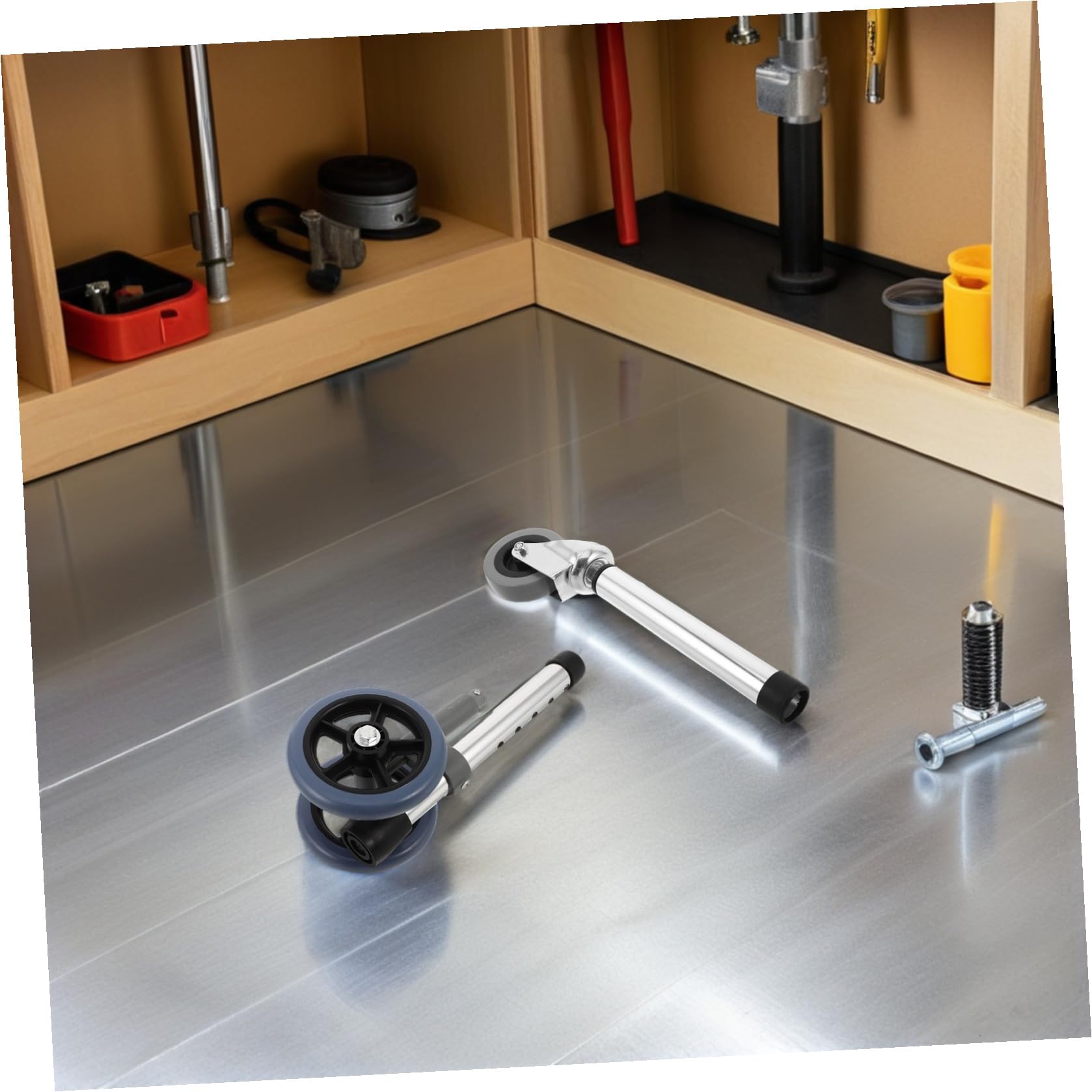 Toyvian Ruedas de Repuesto de Aleación de Aluminio y Goma para Andador y Silla de Ruedas con Freno, Diseño Antideslizante Paquete de 2 Pares para Uso Interior y Exterior