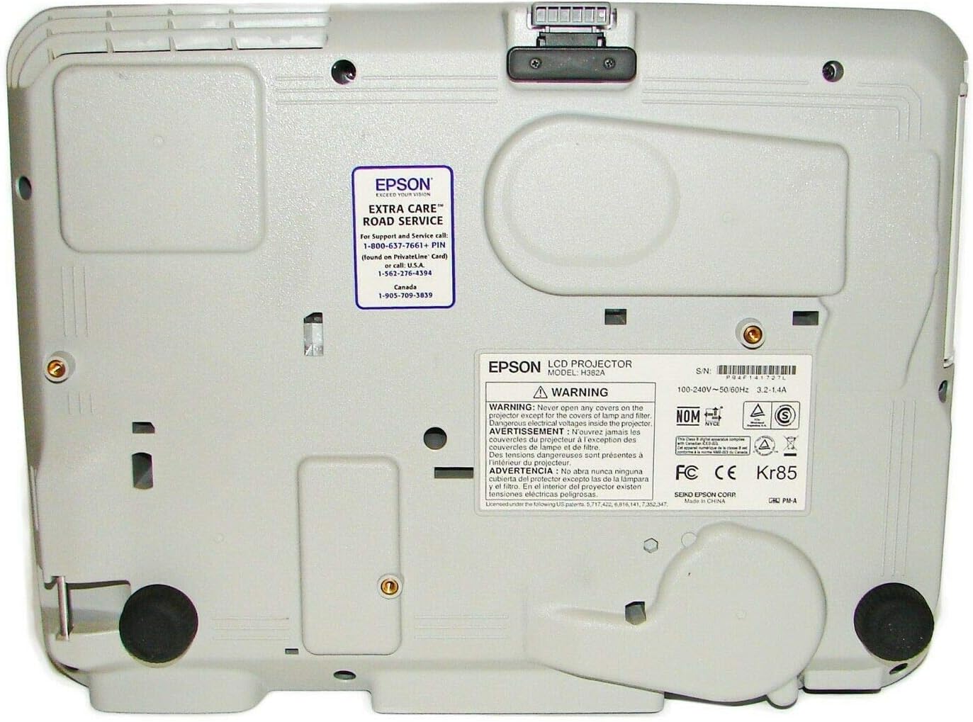 Behean view of Epson PowerLite 93 Plus projector