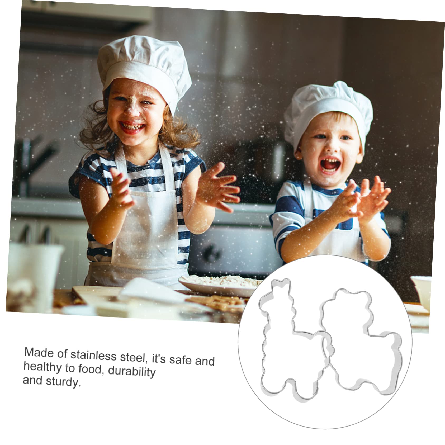 SOLUSTRE Alpaka Ausstechformen Geschenk zu Weihnachten Keksausstecher aus Edelstahl 4 Stück 4stücke Backzubehör für Selbstgemacht Backen für Plätzchen und Obst
